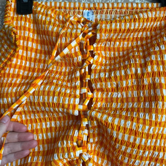 Andi Bagus Bardot Gingham Dress in Buttercup Yellow - Picture 4 of 8